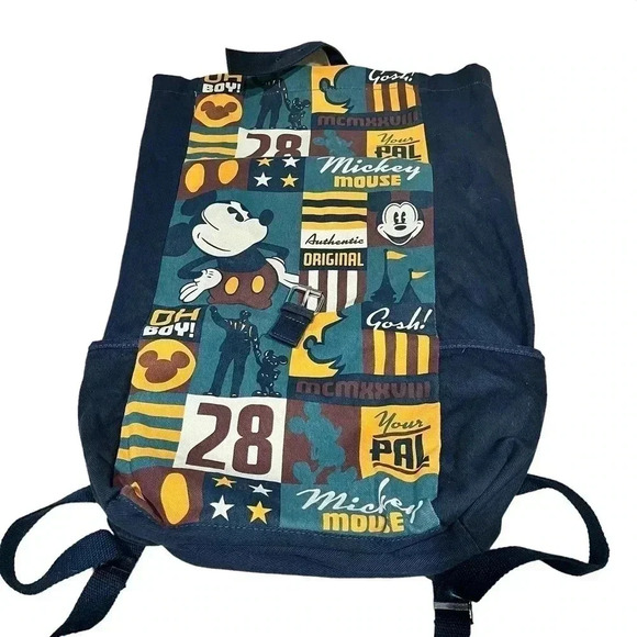 Disney Parks Mickey Mouse Walt Partners Your Pal Oh Boy Gosh Canvas Backpack - Picture 3 of 6